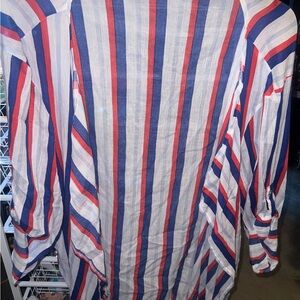 Torrid Red and Blue Casual Cardigan/swimsuit cover